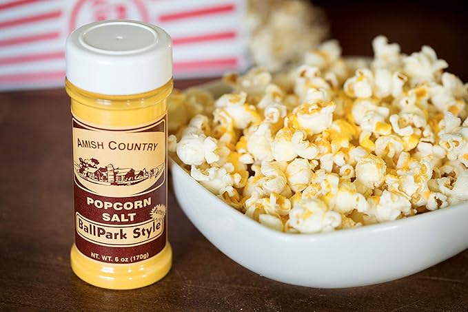 Amish Country Popcorn | Seasoning Variety Pack | BallPark Style ButterSalt - 5.5 oz & Cheddar Cheese - 4.7 oz Popcorn Seasoning | Old Fashioned, Non-GMO