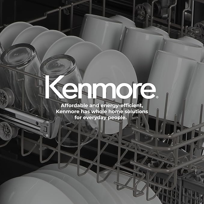 Kenmore 24" Premium Hybrid Tub Dishwasher - UltraWash, MoreSpace Adjustable Rack, High Temp & SmartWash - 12 Place Settings - 54 DBA - ENERGY STAR Certified - Black