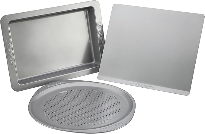 Farberware Insulated Nonstick Bakeware 15.5-Inch Round Pizza Pan, Light Gray
