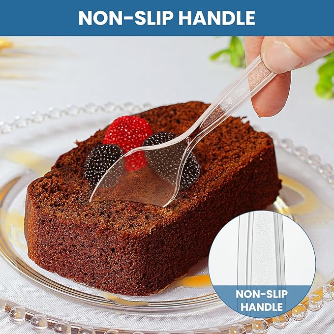 [360 Count] Clear Plastic Utensils 360 Disposable Spoons Silverware Bulk Spoons Bulk Heat Resistant Heavy Duty Silverware