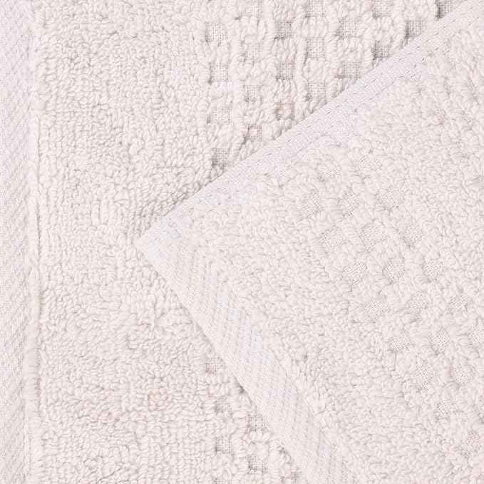 Superior Playa Zero Twist Cotton Medium Weight Towels, For Guest Bath, Bathroom, Shower, Spa, Plush, Quick Dry, Ultra-Soft Towels, Bath Essentials, Waffle Textured, 12 Piece Assorted Towel Set, Silver