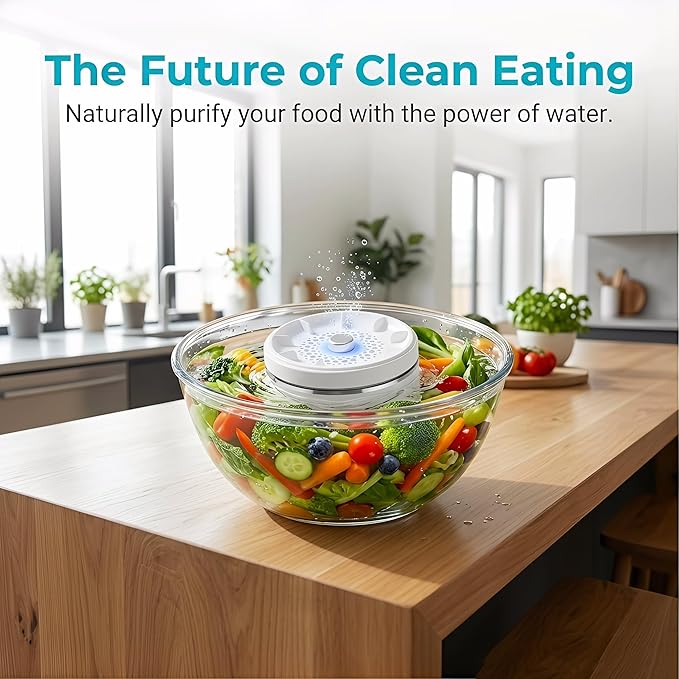 Fruit and Vegetable Washing Machine, Vegetable Purifier Titanium Electrolysis Fruit and Veggie Cleaning Machine, Fruit Cleaner Device for Home Kitchen Fruits, Vegetables, Meat and Tableware (1 Pcs)