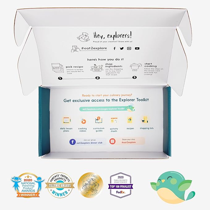 eat2explore Kids Real Dessert Baking Kit for Families | Includes 3 Recipe Cards from Sweden, Croatia and Austria with Key Ingredients, Baking Tools, Perfect for Families and Homeschooling | Europe