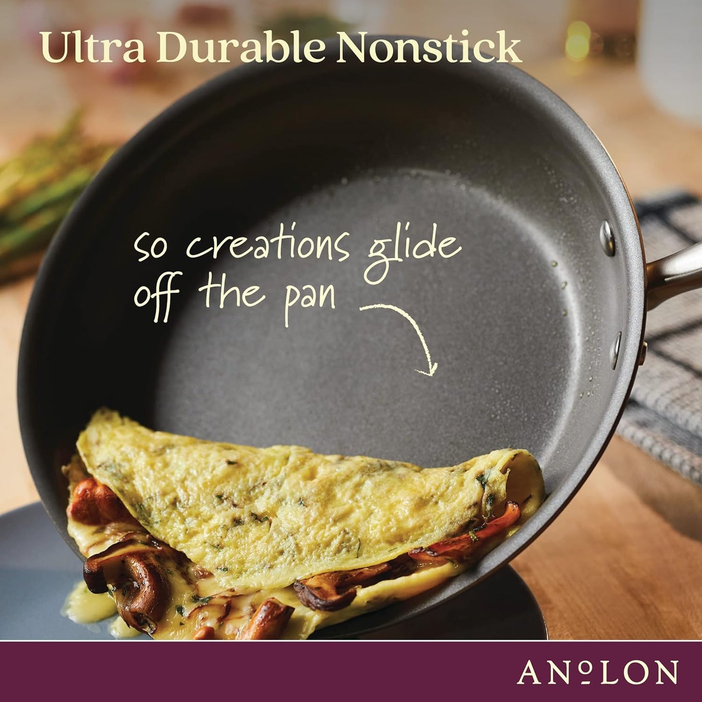 Anolon Advanced Home Hard-Anodized Nonstick Wide Stock Pot/Stockpot (10-Quart, Bronze)