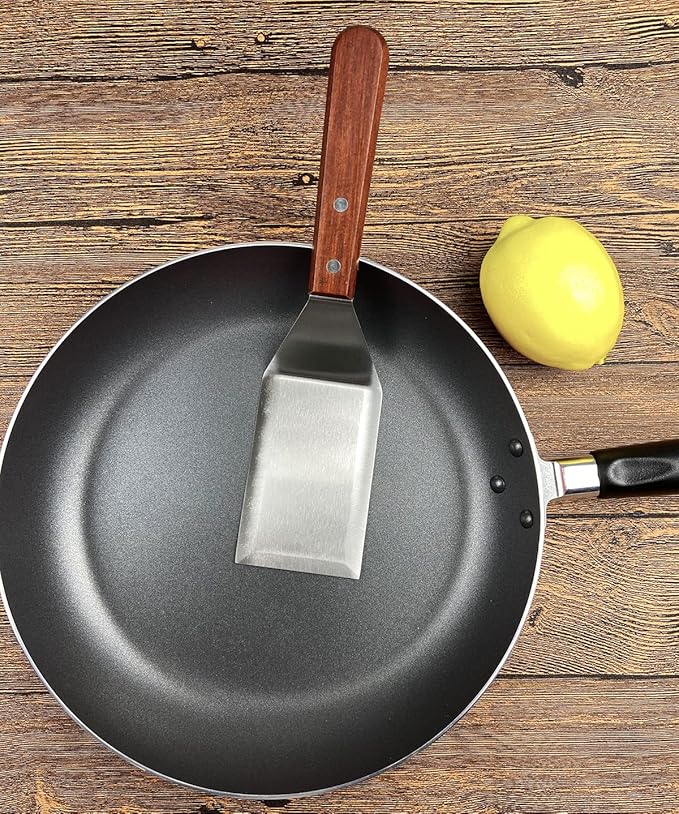 Metal Spatula for Cast Iron Skillet Grill Stainless Steel Spatula for Burger, Fish Turner Griddle Spatula, Spachulas Egg Flipper, Flat Top Metal Spatula for Cooking BBQ