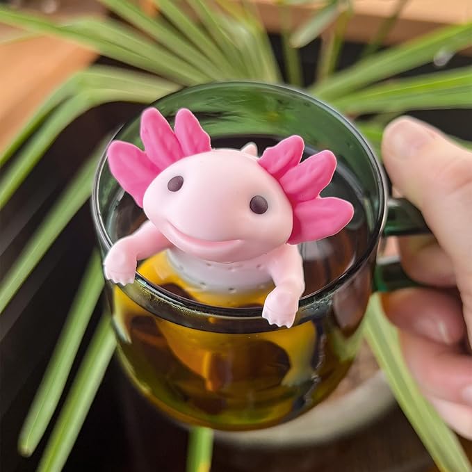 Genuine Fred RELAXOLOTL Tea Infuser, Cute Axolotl Design, For Loose Leaf Tea, Flexible, Easy to Clean Silicone, Fun Gift for Tea Lovers, Clever Kitchen Gadget