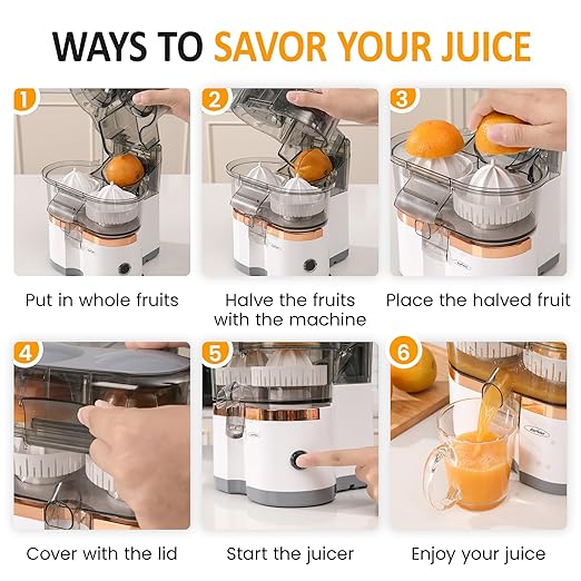Dual-Head Electric Citrus Juicer, Plug-in Model Juicer Machine with Cleaning Brush, Portable Lemon Squeezer for Fresh Orange, Lemon, Lime, Kiwi, Grapefruit, Easy to Clean&Use