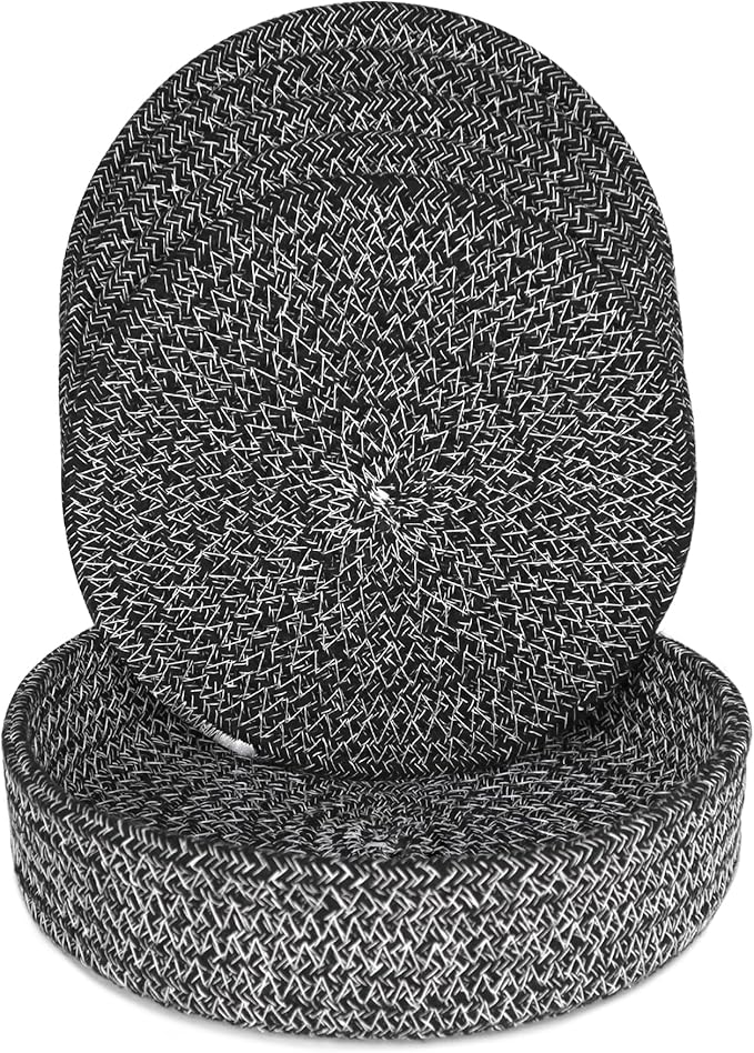 8 Inch Trivets for Hot Dishes, Hot Pots and Pans, Thick Heat Resistant Large Coaster for Kitchen, Hot Pads, Kitchen Essentials, Kitchen Decor for Table & Countertop with Storage Basket, 5 Pcs