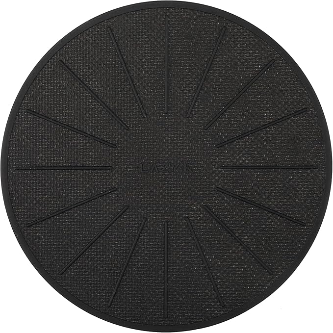 Lazy K Induction Cooktop Mat - Silicone Fiberglass Scratch Protector - for Magnetic Stove - Non Slip Pads to Prevent Pots from Sliding During Cooking_ Black (7.8inches)