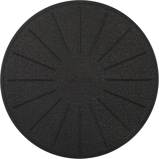 Lazy K Induction Cooktop Mat - Silicone Fiberglass Scratch Protector - for Magnetic Stove - Non Slip Pads to Prevent Pots from Sliding During Cooking_ Black (7.8inches)