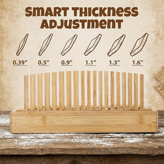 Sourdough Bread Slicer for Homemade Bread - 10.5" Extra Wide Premium Bamboo Guide for Large Round Loaves & Artisan Baking - Heavy Duty Stable Mortise-Tenon Structure with Crumb Catcher Tray