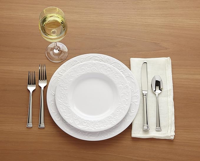 Lenox 891292 Opal Innocence Carved 4-Piece Dinner Plate Set