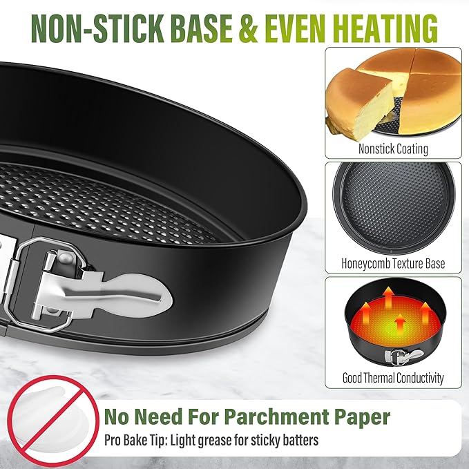 Vakoo 10 Inch Springform Pan - Nonstick, Leakproof Cheesecake Pan for Baking, Easy Release, No Parchment Paper Needed