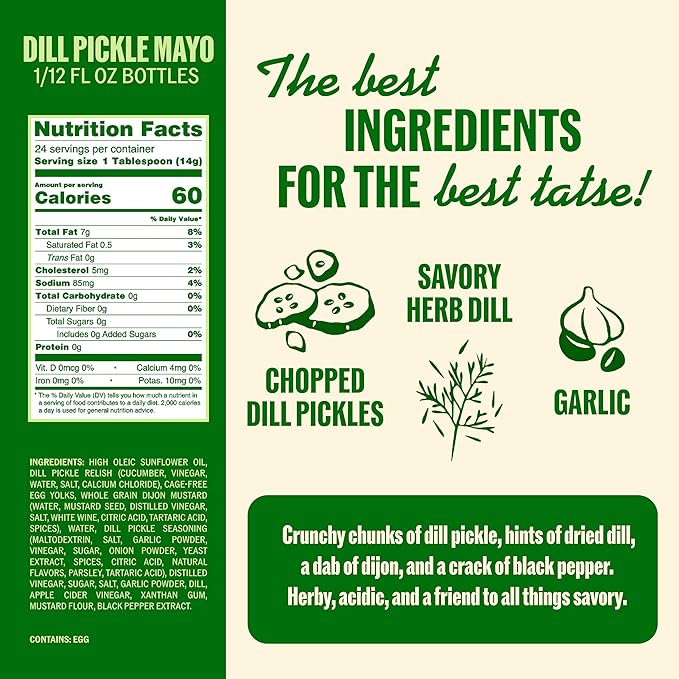 Ayoh Foods, Sando Sauce, Sandwich Sauce, (1-12 Ounce Bottle) - Creamy & Flavorful, Perfect for Sandwiches, Wraps & Dips, Created by Molly Baz (Dill Pickle)