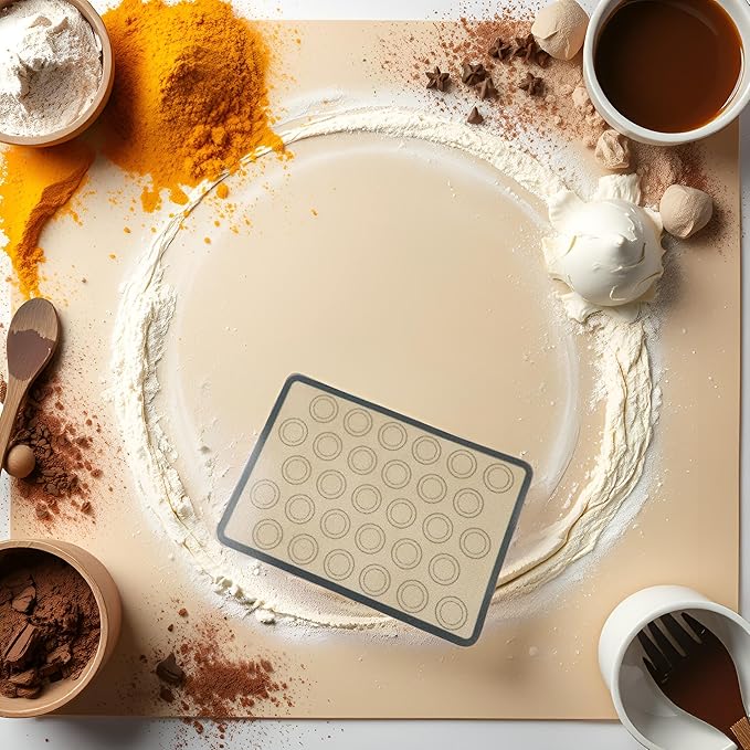 Non-Stick Silicone Baking Mat for Macarons, Pastry, Cookies, and Cakes - 42x29.5cm Silicone Baking Mats & Liners Eco-Friendly Pastry Mats, Baking Tools and Accessories(ZS354)