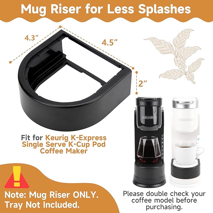 Drip Tray Mug Riser for Keurig K-Express Single Serve K-Cup Pod Coffee Maker, Coffee Cup Riser for Keurig Accessories, Reduce Splashes