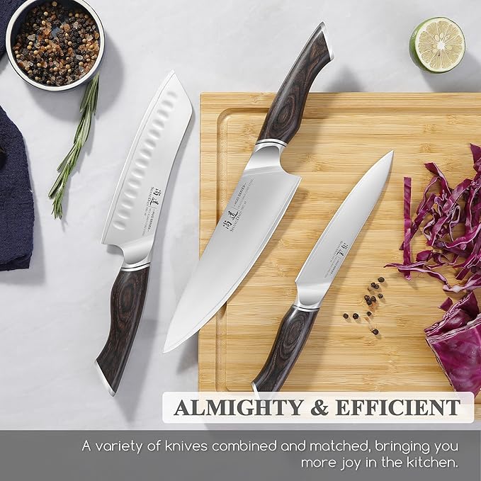 SHANGDAO Kitchen Knives Set, 3-Piece Chefs Knife Set High Carbon VG10 Stainless Steel with Ultra Sharp Blade & Professional Chef Knives, Japanese Cooking Knife with Gift Box