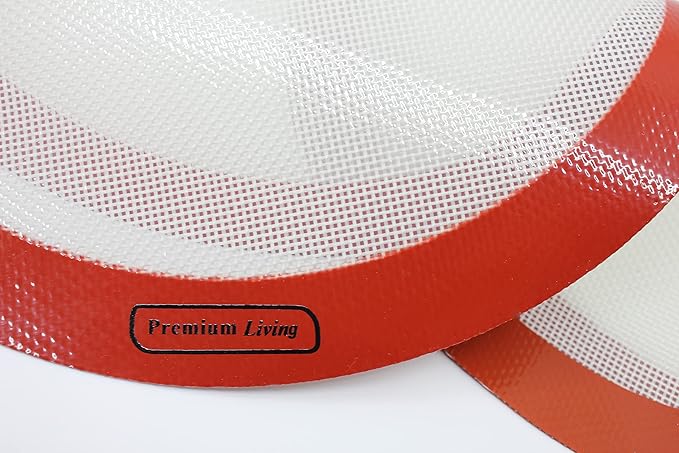 Round Silicone Baking mat for Cakes, Pastry, pies, 0.75 MM Thick, Reusable Baking Liner, Non-Stick, Easy Clean, Professional Grade (2, 8" Round)