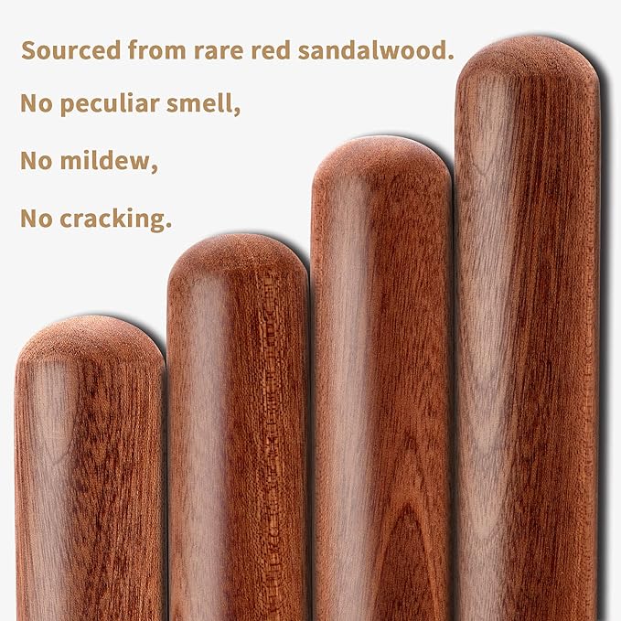 Aisoso French Rolling Pin, 17.7 Inches Wood Rolling Pin for Baking Extra Long Thickened, Classic Wooden Dough Roller for Fondant Pizza Pie Crust Cookie Pastry, Essential Kitchen Utensil, Brown