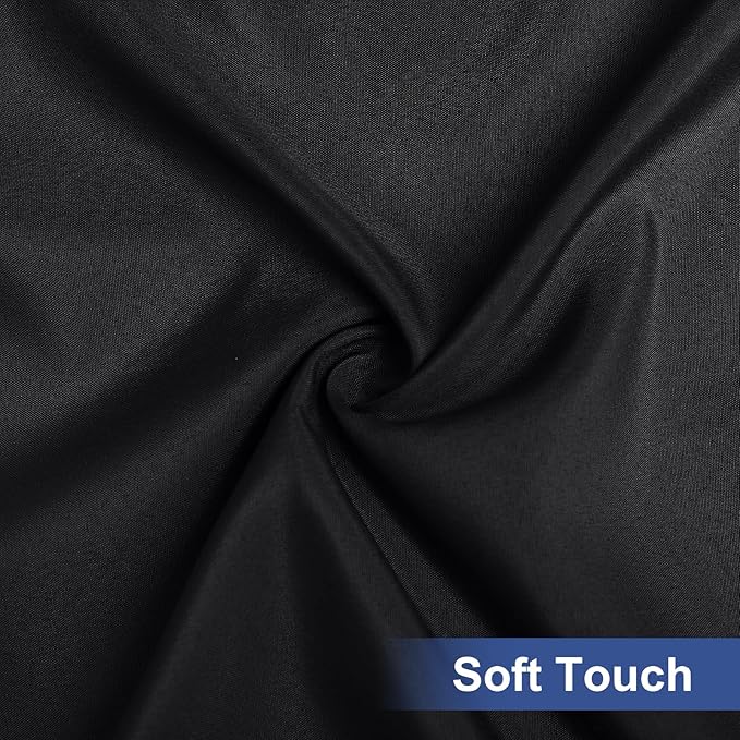 homing Rectangle Table Cloth Cover, Waterproof Polyester Elastic Fitted Tablecloth, Fits for 8 Foot Folding Tables, Washable Table Protector for Picnic, Camping, Outdoor (Black, 36" x 96")