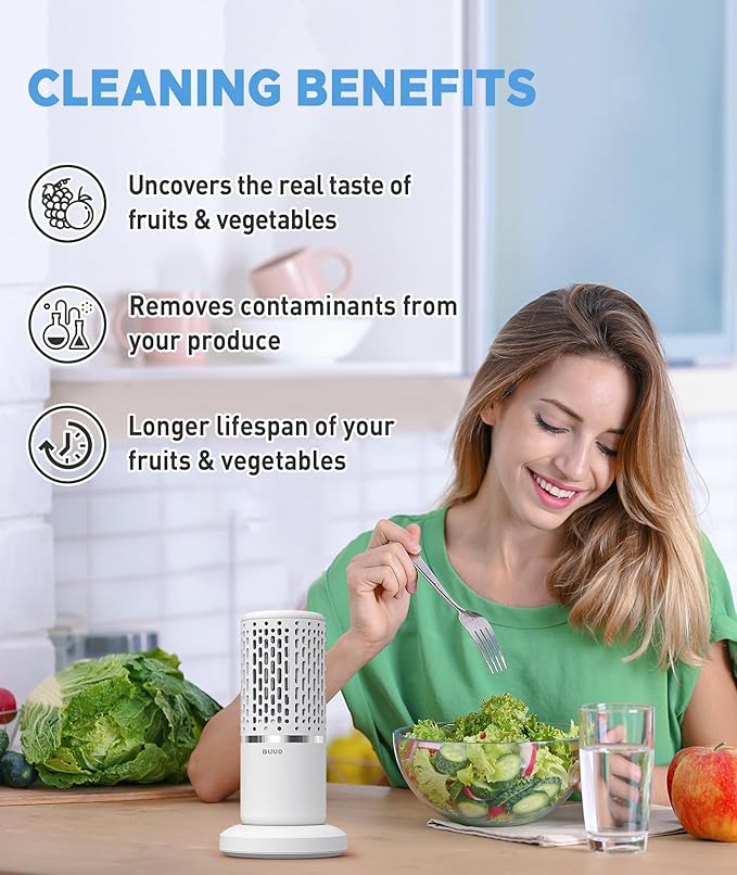 Fruit and Vegetable Washing Machine - Electric Rice Cleaner with Faster Electrolytic Water and Large Reaction Area, Kitchen Ideas for Cleaning Fruit,Veggie,Rice,Tableware