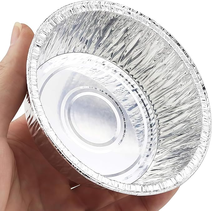 100 Pack 4" Round Tart Pie Foil Pans - Disposable Aluminum Foil Tart & Pie Tins for Baking, Cooking, Storage or Reheating