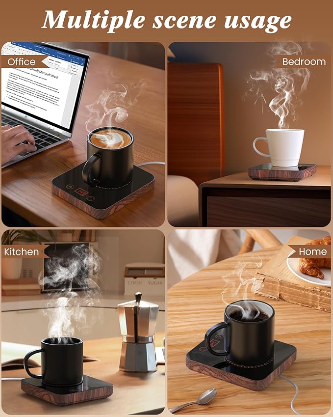 Coffee Mug Warmer for Desk with Auto Shut Off, Coffee Warmer for Desk Office with 3 Adjustable Temp. &12 Hours Timer (Valentines Day Gifts)