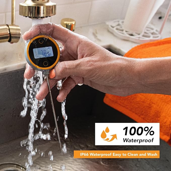 Pocket Pro 1-Second Instant Read Meat Thermometer, Rechargeable Digital Thermometer for Grilling, Food, BBQ, Kitchen Cooking, Oil Deep Frying & Candy (Nobility Blue)