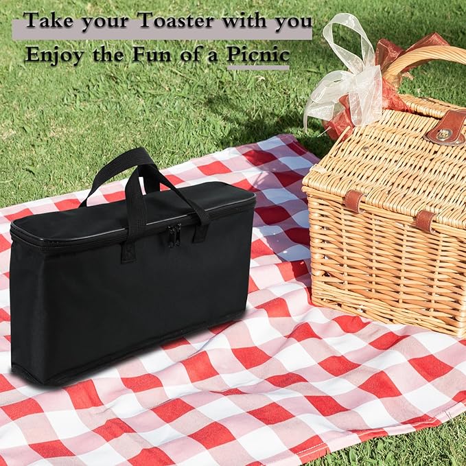 Carrying Bag for Bella 2 Slice Slim Toaster, Heavy Duty Heat-resistant Portable Outdoor Toaster with Pocket Travel Carriering Case Bag Compatible with Bella 2 Slice Slim Toaster