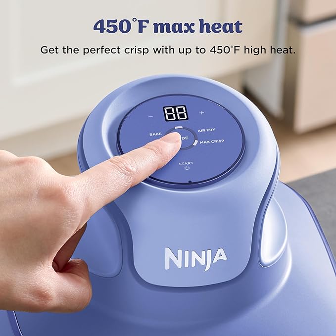 Ninja Crispi 4-in-1 Glass Air Fryer | 450°F | Non-Toxic | 4QT & 6-Cup Glass Containers w/Lids | Microwave, Freezer, Dishwasher Safe | Max Crisp, Air Fry, Bake, Recrisp | Frosted Lilac | FN101PR
