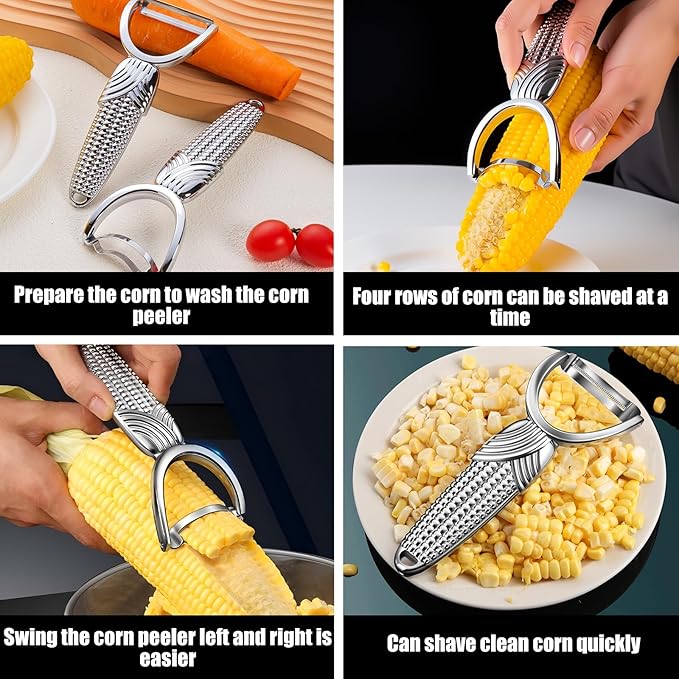 2 Packs Corn Peeler for Corn on the Cob,2026 Upgraded corn cob stripper tool,Corn on the Cob Remover,Corn Cob Stripper tool Easy to Clean,Sweet Corn Cutter,Corn Cob Peeler as Gift for Women