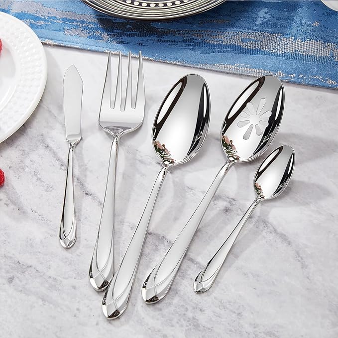 KEAWELL Premium Astra 4-Piece 5.8 inch Spoon Set – Mirror-Finished 18/10 Stainless Steel with Diamond-Faceted Handles Dishwasher Safe for Modern Dining (4, Small Spoons)