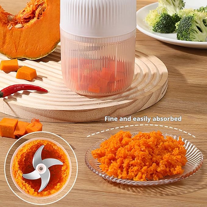 2026 Upgraded Electric Garlic Chopper, Mini Portable Veggie Cutter, USB Rechargeable, 350ML Portable Cordless Mini Food Processor for Nuts Chili Onion Minced Meat and Spices (Blue*1)