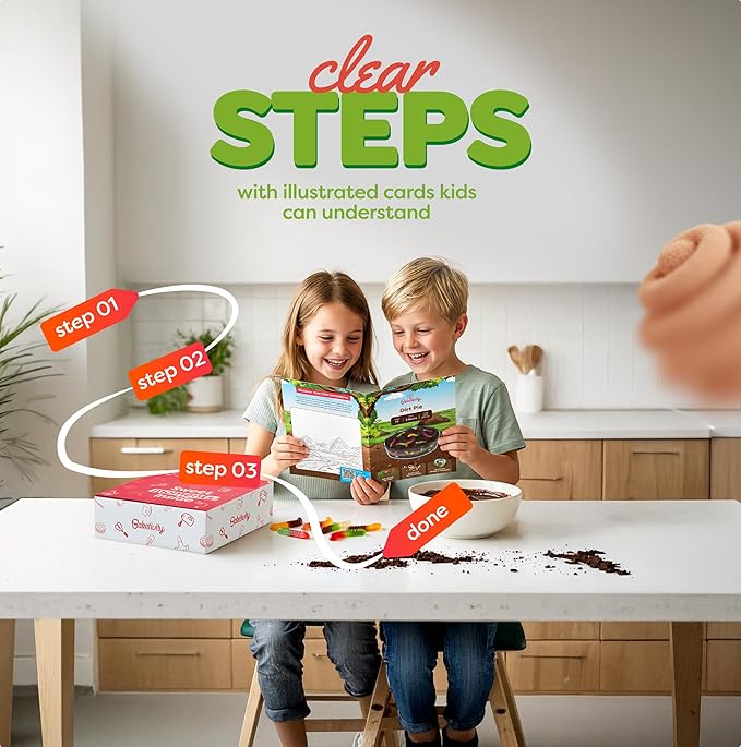 BAKETIVITY Dirt Pie Kids Baking Kit | Delicious Chocolate Cake Kids Baking Set for Girls & Boys | Baking Set for Kids with Pre-Measured Ingredients | Perfect Family Gifts for Cooking Lovers Ages 6-12