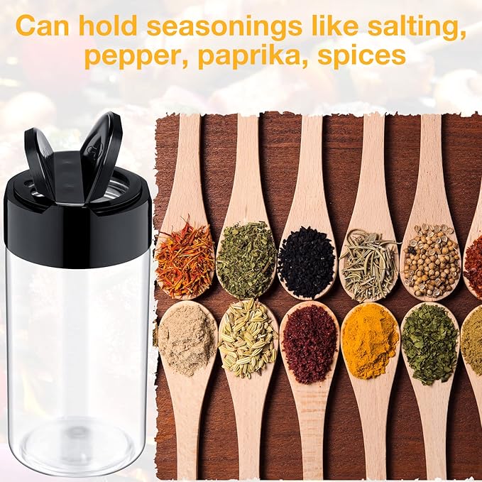 Mimorou 30 Pack 8.7 oz Plastic Spice Jars with Shaker Lids Clear Seasoning Containers Spice Bottles for Kitchen Storing Herbs Seasoning Powders