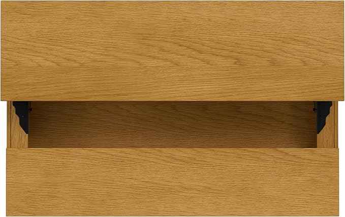 SIMPLIHOME Hunter 48 inch Wide Rectangle Industrial Lift Top Coffee Table in Oak Veneer for the Living Room and Family Room