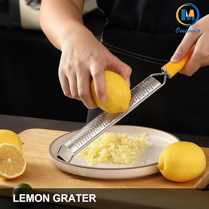 Lemon Zester & Heavy Duty Cheese Grater & Vegetable Grater — Parmesan Cheese Lemon, Garlic, Nutmeg, Chocolate, Fruits, Vegetables, Ginger - Cheese Shredder & Stainless Steel Grater