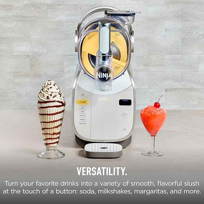 Ninja SLUSHi XL Smart Frozen Drink Maker & Slushi Machine | With SlushAssist Technology |128 oz. Capacity | Sodas, Margaritas, Frappes, Milkshakes & More | Crema | FS601BR