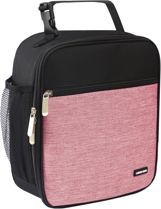 Lovoeo Lunch box Lunch bag for men women Insulated Lunchbox Lunch bags for Work Picnic Travel (Thicken dusty pink)