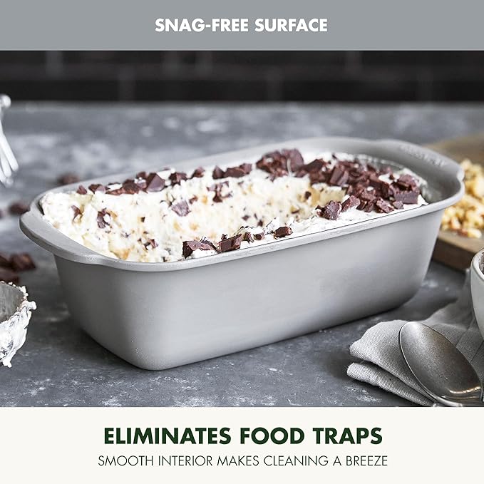 GreenPan Premiere Ovenware Healthy Ceramic Nonstick 1 lb. Loaf Baking Pan, PFAS-Free, Warp-Free Bakeware, Durable Quick Heating, Oven & Broiler Safe to 600F, Dishwasher Safe, Gray