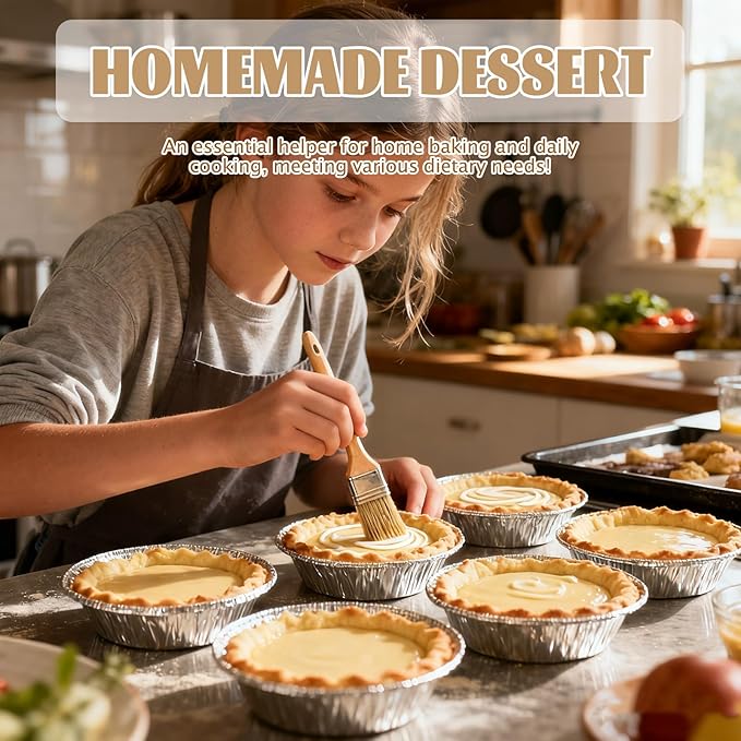 50 Pack 5" Round Tart Pie Foil Pans Disposable Aluminum Foil Tart & Pie Tins for Baking,Cooking,Storage or Reheating