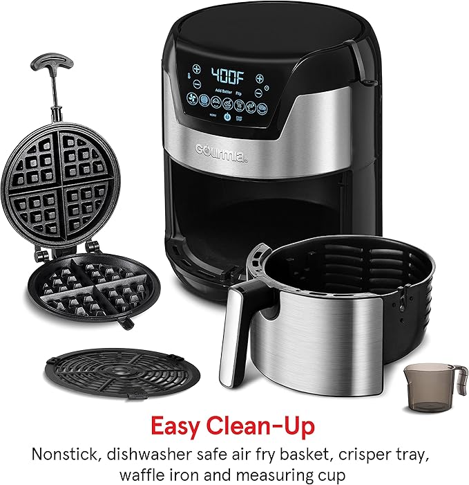 Gourmia GAFW598 2 in 1-5-Quart Digital Air Fryer + Waffle Maker