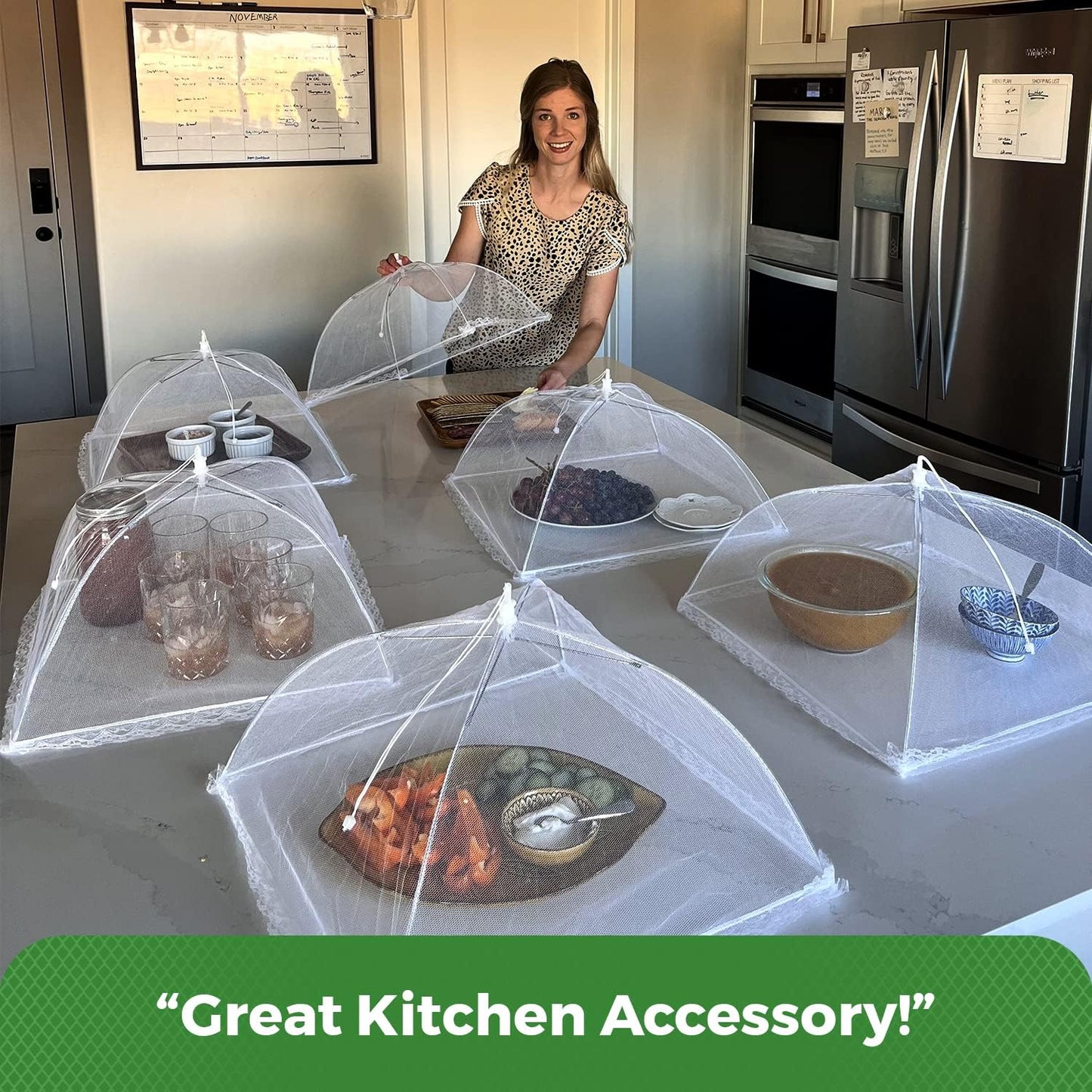 Simply Genius Food Tents for Outdoor Serving - 2-Pack Extra Large 39 in x 24 in, White - Mesh Cover & Foldable Nets for Outdoor Entertaining & Party Supplies, Picnic & Backyard Essentials