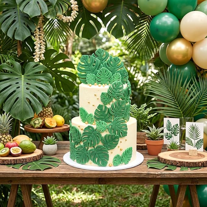 Leaves Fondant Molds, Monstera Leaf Molds Silicone Small Tropical Leaf Silicone Mold Cake Decorating Polymer Clay Mold for Candy Chocolate Baking Cookie Pastry