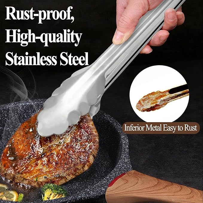 Tongs for Cooking,Mini Tongs Small for Serving Food,4 PCS of 7 Inches