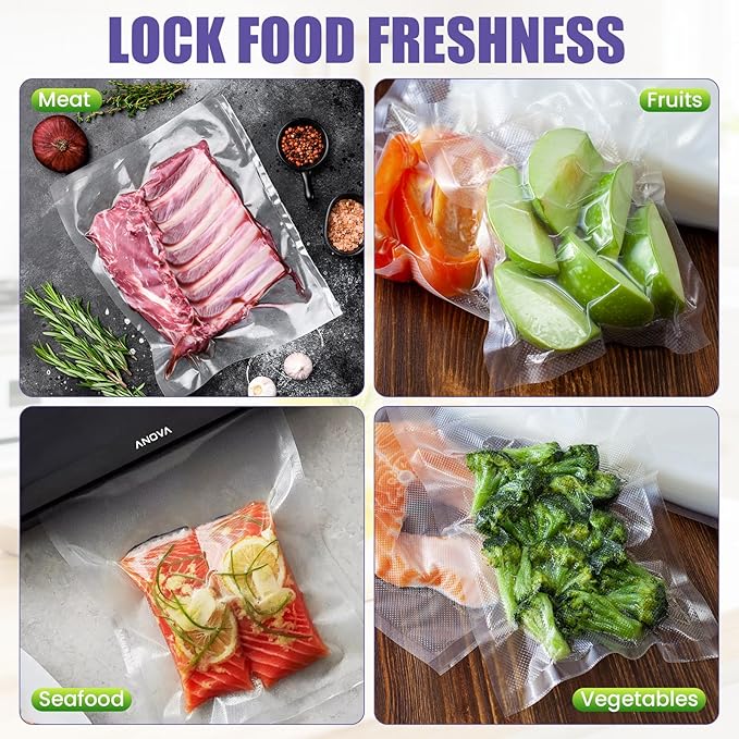 CAREGY Vacuum Sealer Bags 400 Pint 6" x 10" with BPA Free for Food Storage Meal Prep or Sous Vide