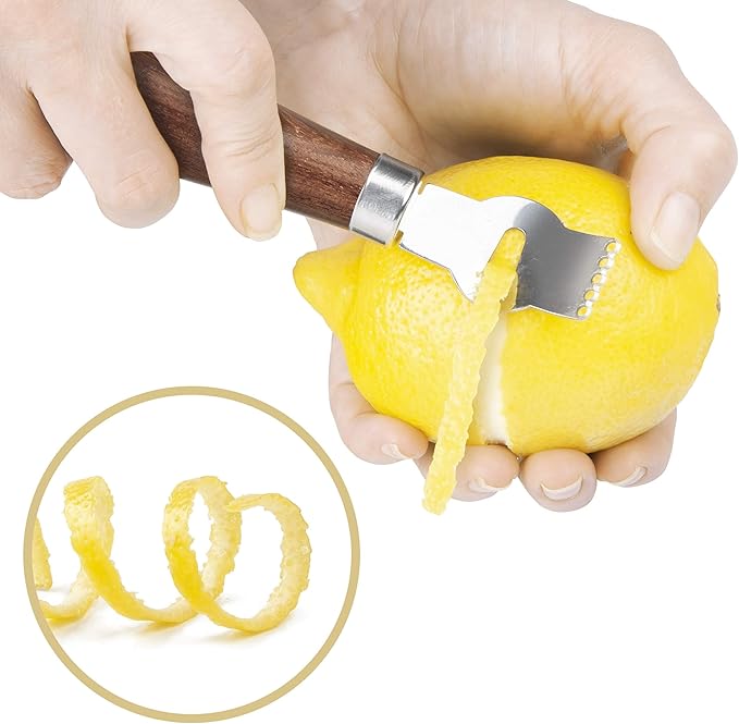 Final Touch Bar Knife & Zester Set - Multi-Function Design for Effortless Cocktail Prep - Adjacent Edge Handle, Stainless Steel Blade, Bottle Opener, and Zester Included (FTA2110)