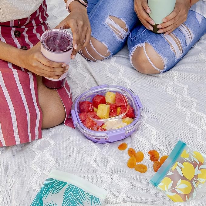 Ello Duraglass Meal Prep Container- Glass Food Storage Container with Silicone Sleeve and Airtight BPA-Free Plastic Lid, Dishwasher, Microwave, and Freezer Safe