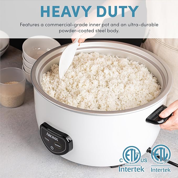 Aroma Housewares Commercial 60-Cup (Cooked) / 14Qt. Rice & Grain Cooker (ARC-1430E), White & 60-Cup (Cooked) (30-Cup UNCOOKED) Commercial Rice Cooker (ARC-1033E),White