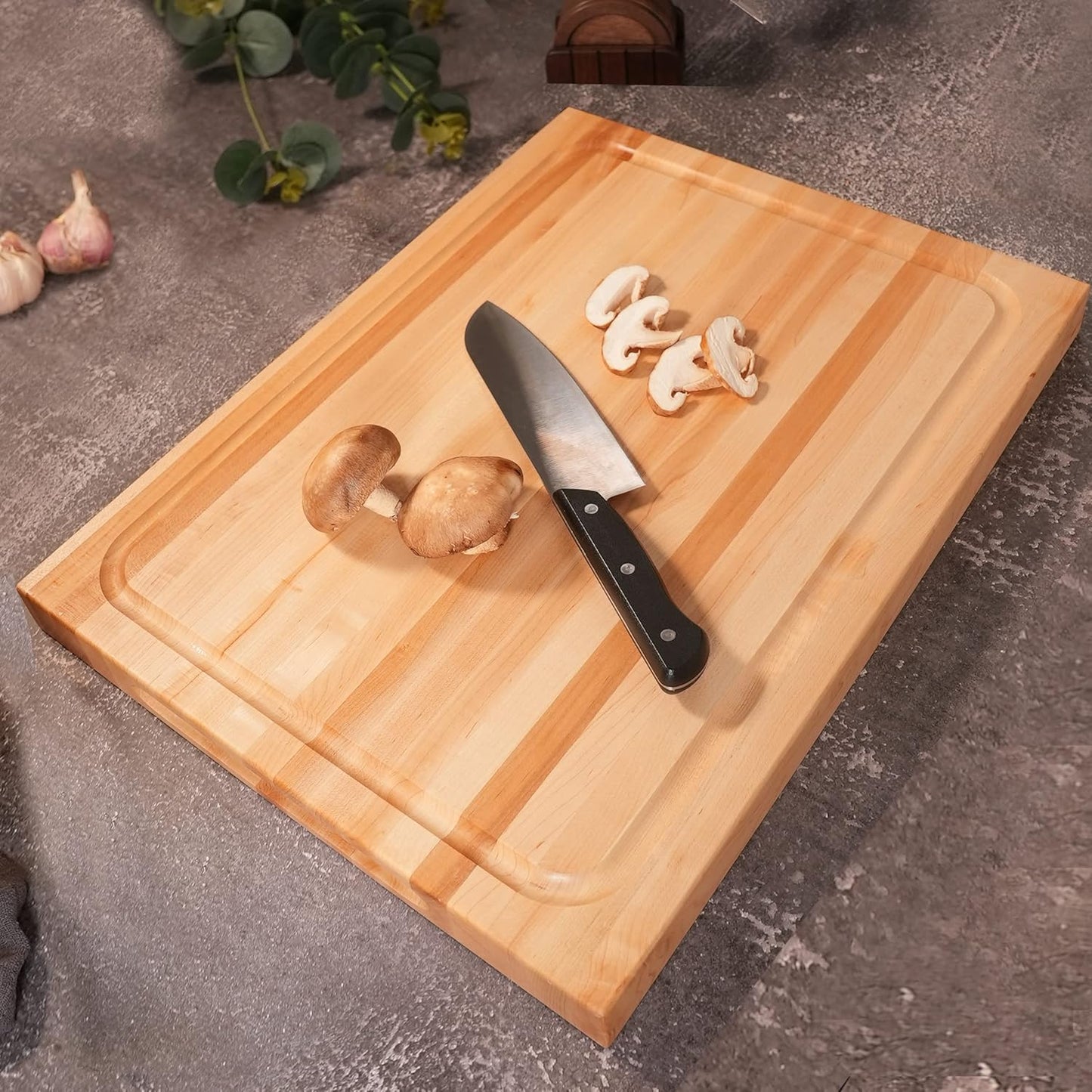 CONSDAN Wood Cutting Board for Kitchen, USA Grown Hardwood, 20 x 15, Hard Maple with Invisible Inner Handle, Prefinished with Food-Grade Oil, Suitable for Kitchen Edge Grain, 1-1/2" Thick